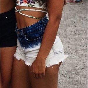 H&M Ombré High Waisted Jean Shorts